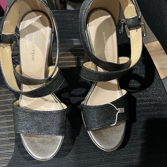 Trussargi Jeans platform wedge sandals, Sz 7.5 - Picture 3 of 4
